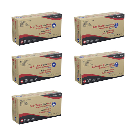 Safe-Touch Black Nitrile Exam Gloves, Powder-Free